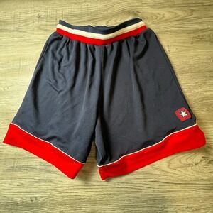 Converse Basketball Shorts Mens S Navy Blue Red All‎ Star Mesh Vintage Athletic